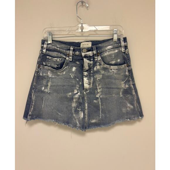 Mcguire metallic denim skirt Size 28 Blue Metallic - Picture 1 of 6